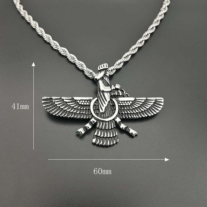 Vintage Punk Style Iran Faravahar Ahura Mazda Pendants Necklaces