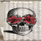 Mexican Fabric Sugar Skull show Curtains Cartoon Colored Skull  Shower Curtain Bathroom Waterproof  Polyester With Hooks