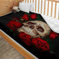 Double layer thick 3d skull blanket flag pattern sherpa plush throw blanket