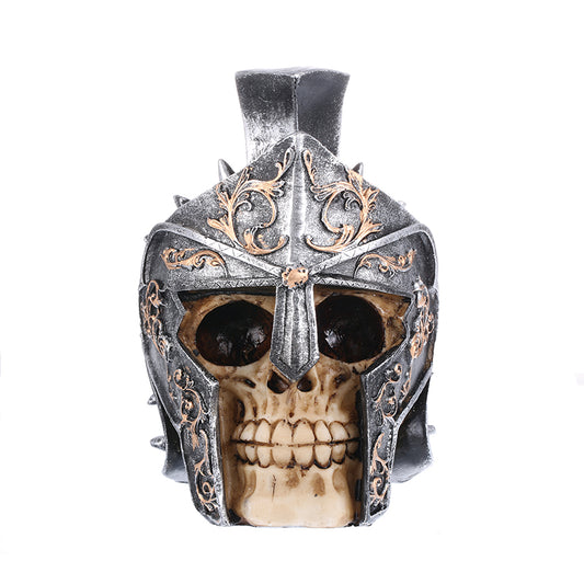 Resin Craft Statues For Decoration Skull Creative Samurai Helmet Skull