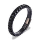Fashion Black Braided Genuine Leather Bracelet