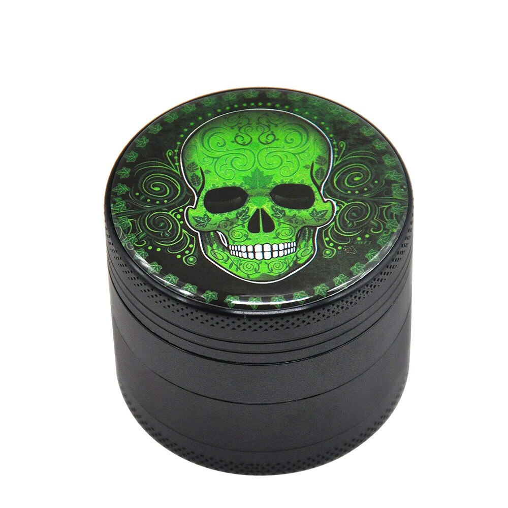 Sugar Skull Series Aluminum Herb Grinder 50MM 4 Piece Metal Tobacco Grinder  Grinders Crusher Smoke  Accessories