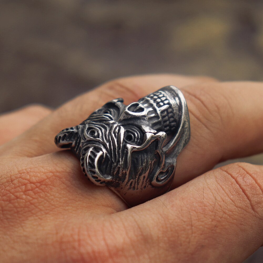 Plague Devil Skull Rings Mens Three Eyed Demon