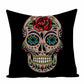 Colorful Square Pillow cover Sugar Skull Decor Living Room