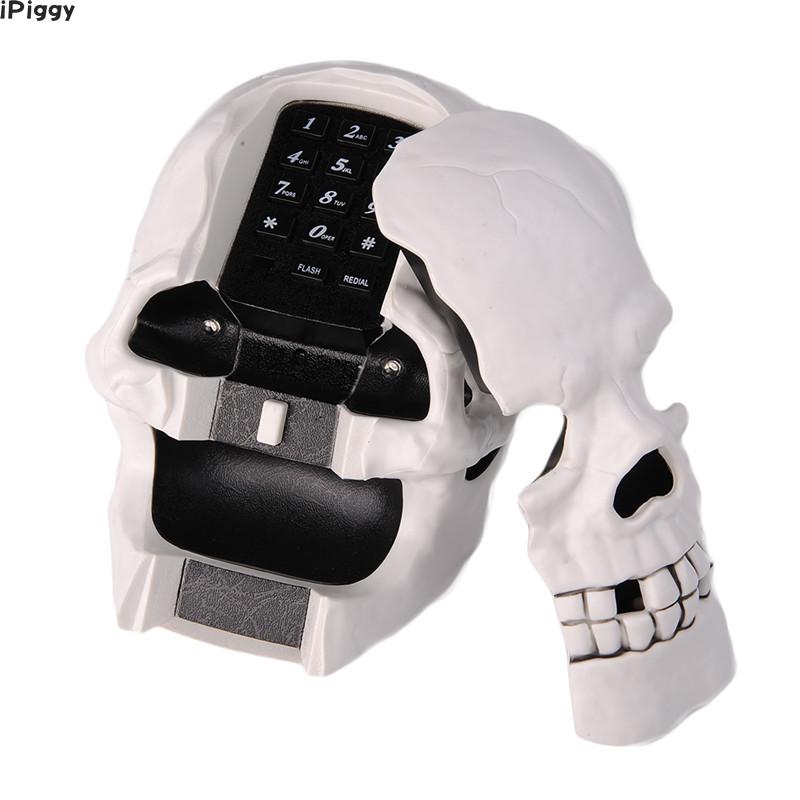 telefone LED light Skull Skeleton Telephone Flashing Eyes Corded Land Line