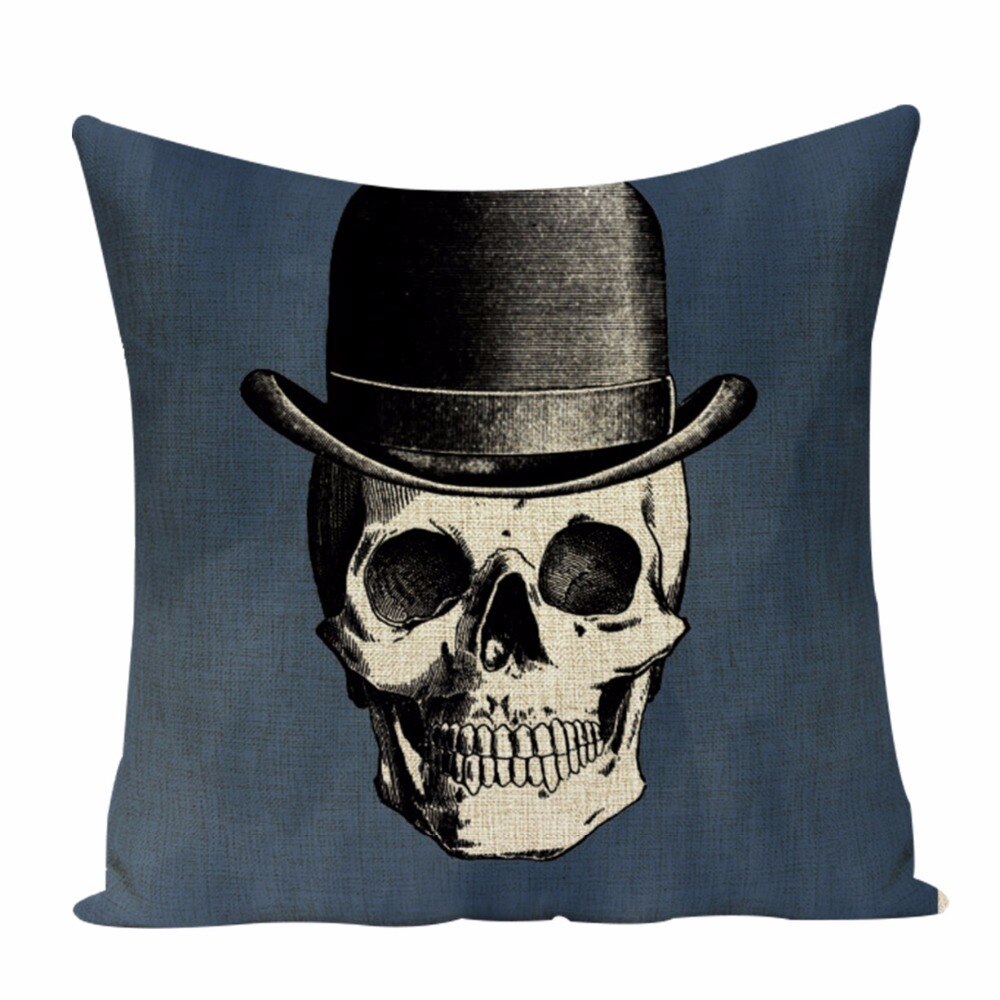 Colorful Square Pillow cover Sugar Skull Decor Living Room Cushion