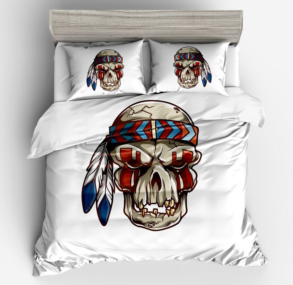 Halloween Fashion Sugar Skull Bedding Set Floral Bed Duvet Cover