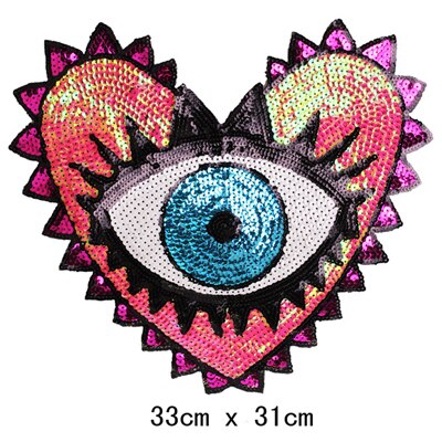 1PCS Hot Big Patches Shine Sequin 3D Sticker Stickers Wings Rose Embroidery Motif Applique Garment Kids Women