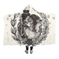 Skull Couple Hooded Blanket Vintage Gothic Sherpa Fleece Wearable Throw Blanket Floral Adults Home Textiles
