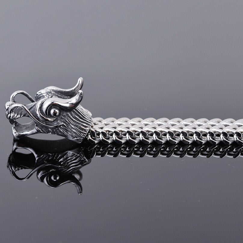 Double Dragon Head Men Bracelet For Man Friendship Mens Bracelets