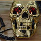 New Golden Color Unique Skull Head Skeleton Shaped Flashing Eyes