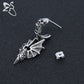 Punk Men's Stainless Steel Earrings Skull & Dragon Wings Stud Earrings