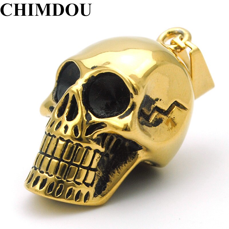 Black Stainless Steel Pendant Skull Necklace Men Jewelry