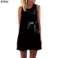 Skull Dress Women Skeleton Boho Gray 3d Print Ink