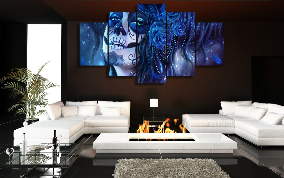 HD Printed Day of the Dead Face Painting on canvas room decoration