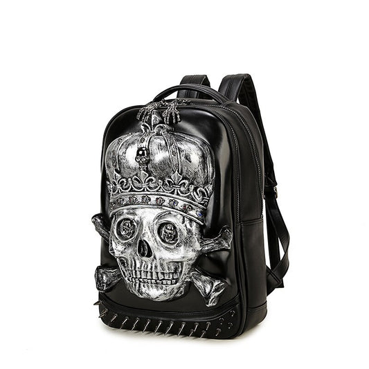 Fire skull head 3D shoulder backpacks skeleton print school bags