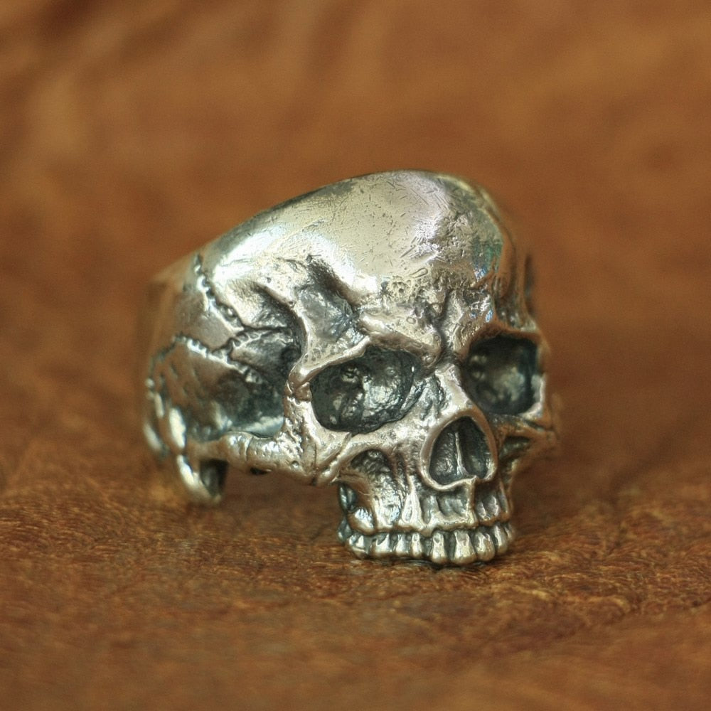 925 Sterling Silver Skull Ring Mens Biker Rock Punk Ring