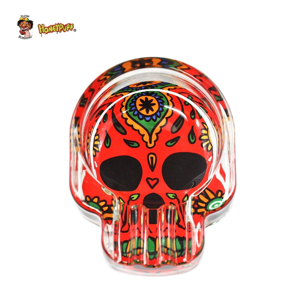 Handmade Sugar Skull Glass Ashtray