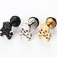 New CrossBones Ear Stud Skull Heads Cut Skeleton Plating Titanium Black Gold