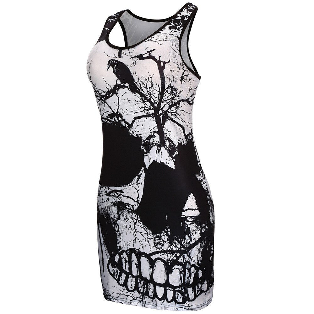 Women's Dress Summer 2019 Plus Size sleeveless Skull