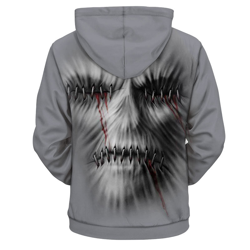 Autumn Skull Hoodies Men 3d Hoodies Funny 3d Hole Face Print Hooded Sweatshirts Men Punk Hip Hop 3d Pullover Tracksuits