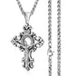 Male Stainless Steel Link Chain Round Circle Cross Pendant Necklace