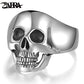 Real Sterling 925 Silver Skull Rings For Men Domineering Tooth Vintage