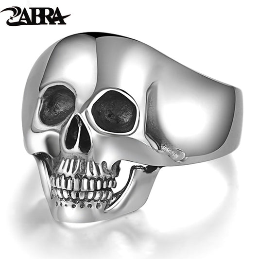 Real Sterling 925 Silver Skull Rings For Men Domineering Tooth Vintage