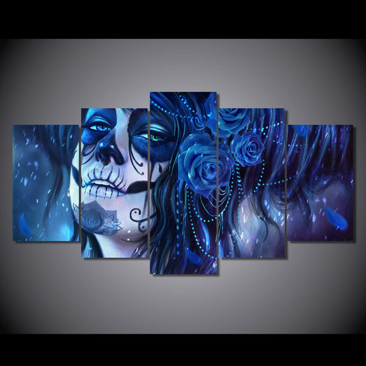 HD Printed Day of the Dead Face Painting on canvas room decoration