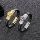 New PunkStyle Geunine Leather Buddha Charm bracelet