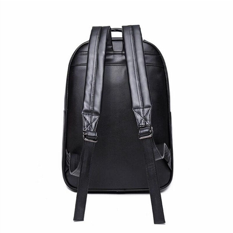 Men Backpack 3D Owl Skull Embossing Rivet Black Purse