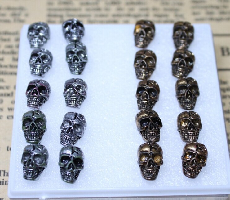 Promotion Wholesale 10Pairs Set Korean Vintage Skull