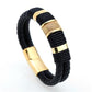 Mcllroy Genuine Leather Bracelet Men Homme Multi-layer Gold/steel/Black