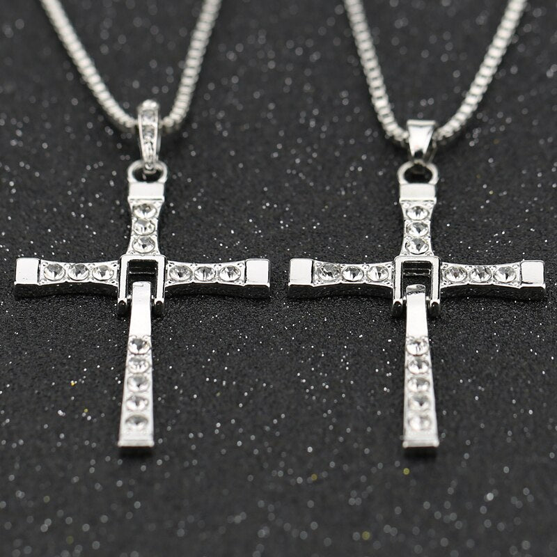 Fast And Furious 8 Necklace Dominic Toretto Cross Silver