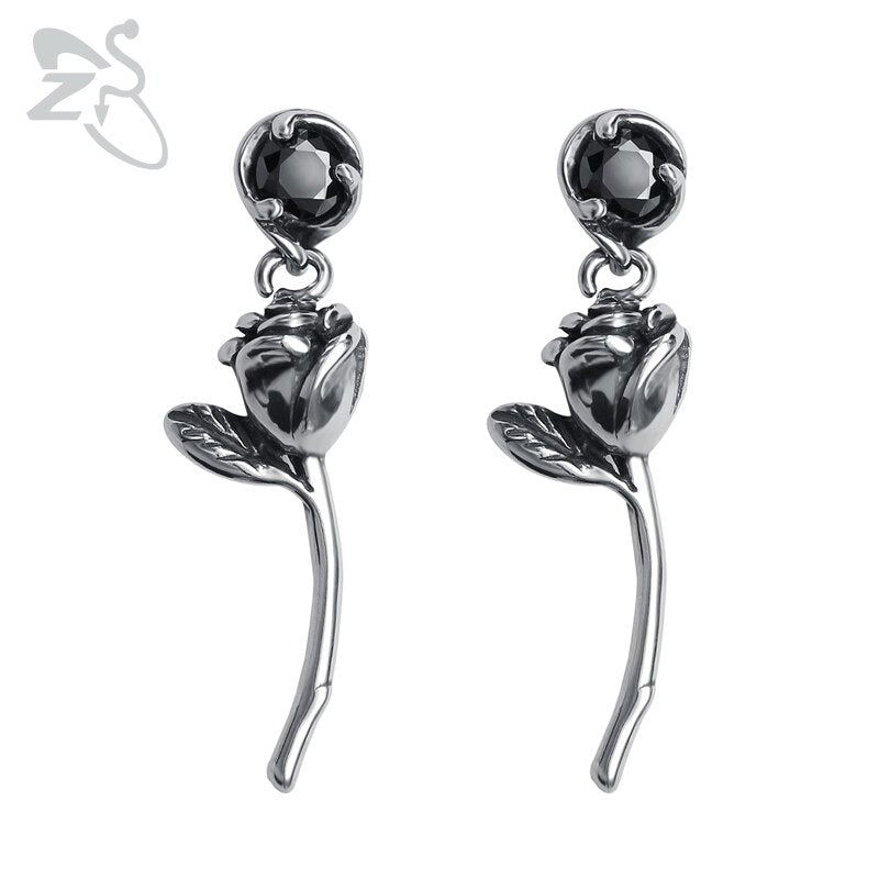 316L Stainless Steel Skull Stud Earrings Vintage Retro Silver