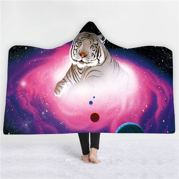 Tiger design Blankets hats keep warm sofa blankets comfortable soft twin