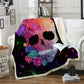 Sugar Skull Blanket for Beds Floral Roses Thin Quilt Fashionable Bedspread Blanket