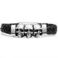 Stainless Steel Leather Bracelets & Bangles Double Black
