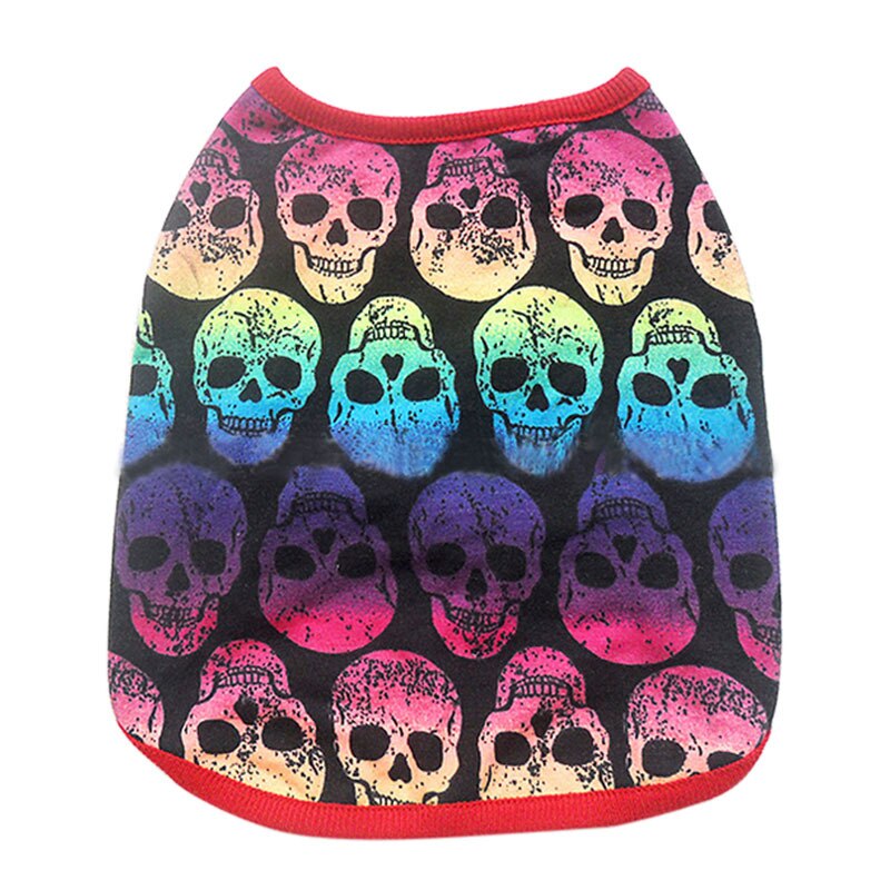 Pet Dog Vest Clothes Cartoon Skull Vest Clothes For Dogs Cat T-shirt