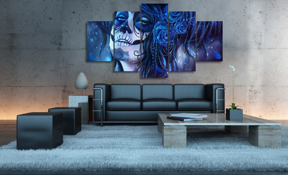 HD Printed Day of the Dead Face Painting on canvas room decoration