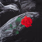 3D Skull Beauty Kiss Rose Bedding Set Gothic Polyester Duvet Cover Set