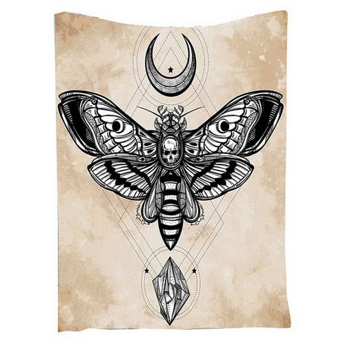 Skull Butterfly Mandala Tapestry Moon Star Tapestry Wall Hanging Diamond