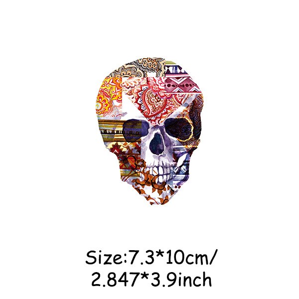 DIY Patches Clothes Stickers Iron-on Parches For Clothing West Coast Skull Patch Sticker Heat Transfer Badges Appliques