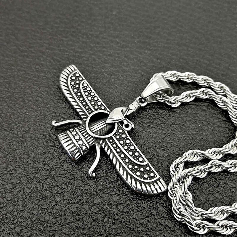 Vintage Punk Style Iran Faravahar Ahura Mazda Pendants Necklaces