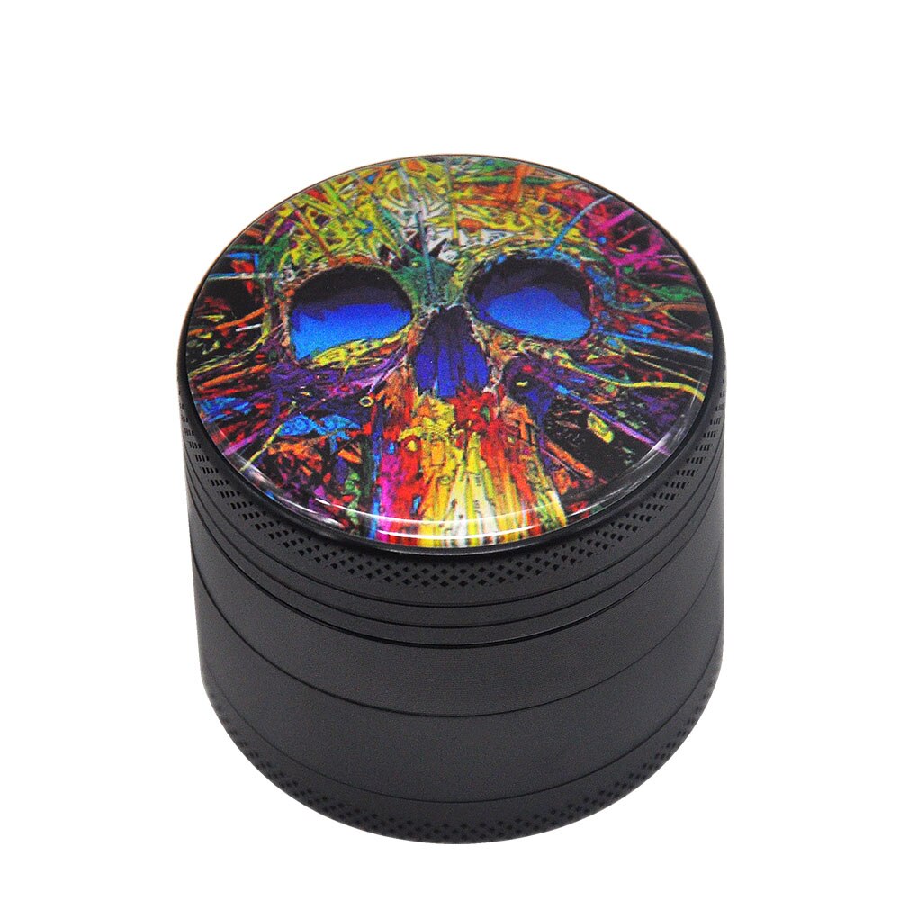 Sugar Skull Series Aluminum Herb Grinder 50MM 4 Piece Metal Tobacco Grinder  Grinders Crusher Smoke  Accessories