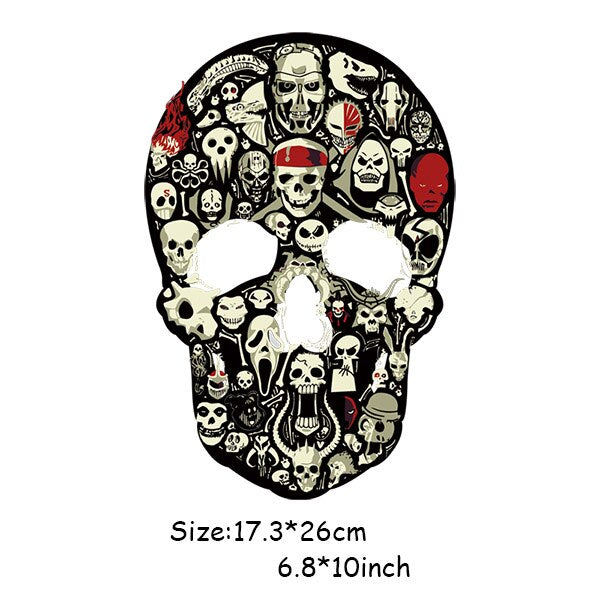 DIY Patches Clothes Stickers Iron-on Parches For Clothing West Coast Skull Patch Sticker Heat Transfer Badges Appliques