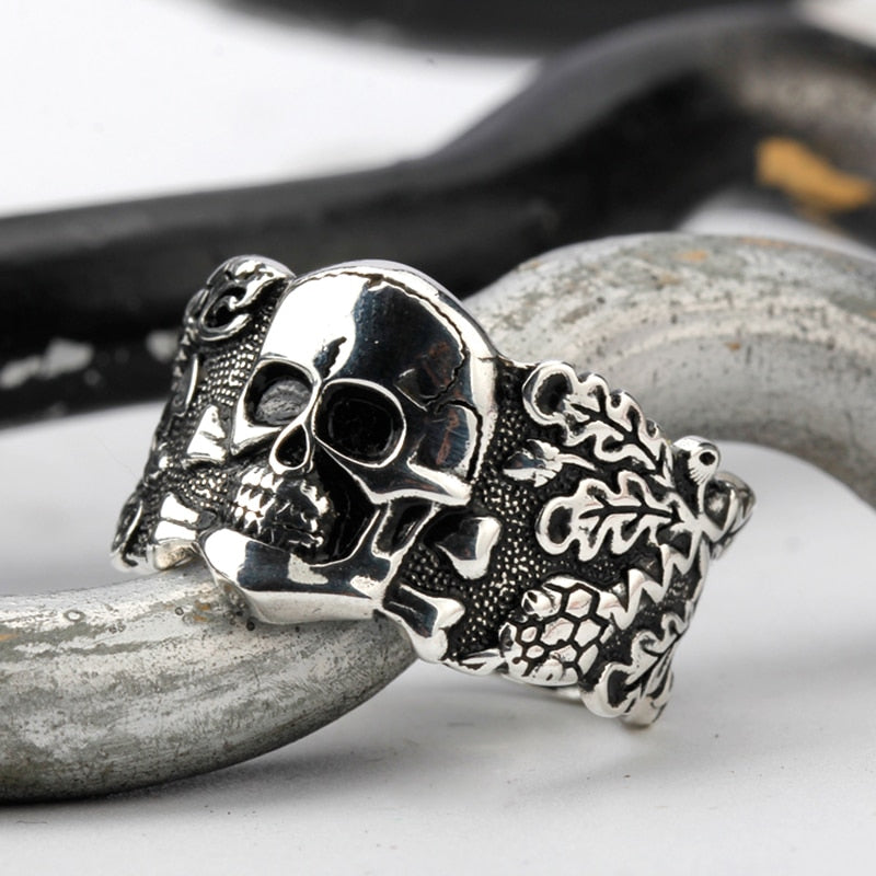 Skull Ring for Men 925 Sterling Silver Skeleton Walking Evil Demon Vintage