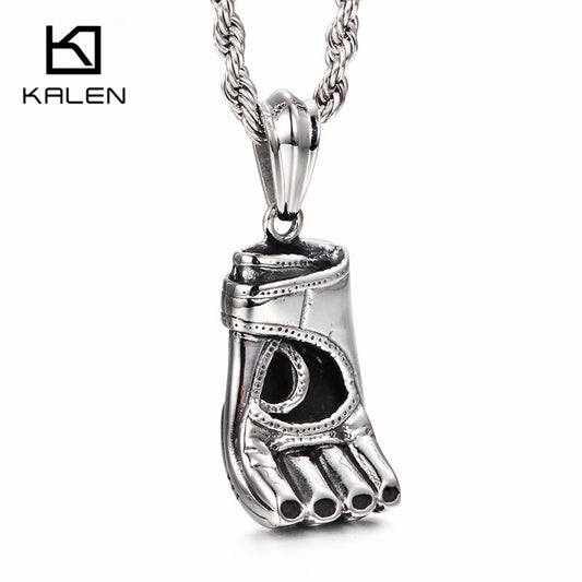 Stainless Steel High Quality Boxing Glove Pendant Long Chain Necklace