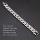 16mm Mens Sand Blast Bracelet Bangle Cuban Chain Link Iced Out