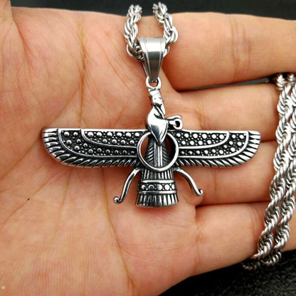 Vintage Punk Style Iran Faravahar Ahura Mazda Pendants Necklaces